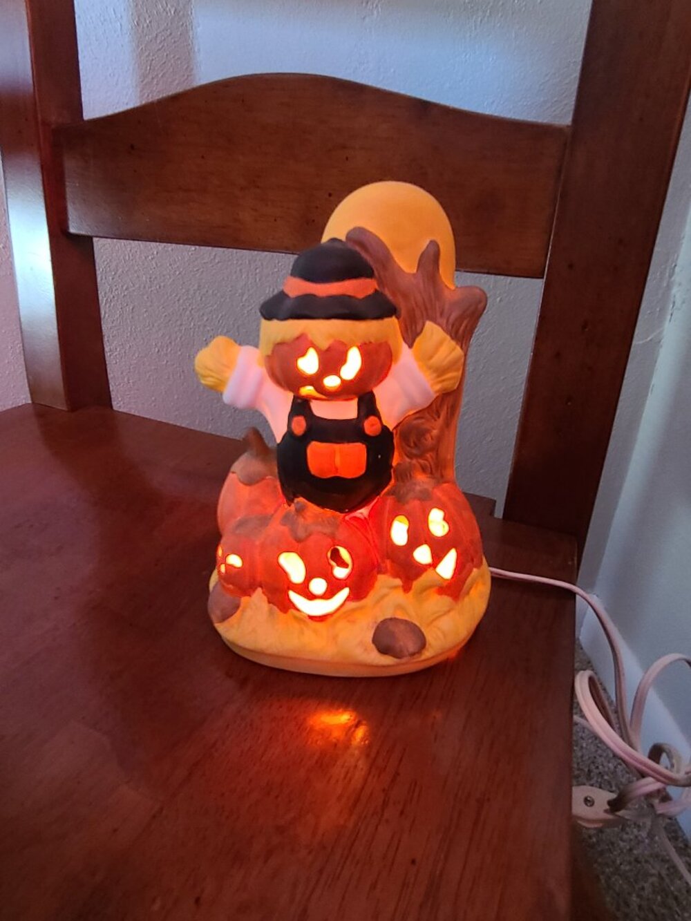 VTG 1989 House Of Lloyd Lighted Scarecrow Lamp MINT Vintage Halloween Decor